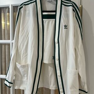 Adidas Women's Varsity Jacket/skirt set for tennis/golf in White and Green
